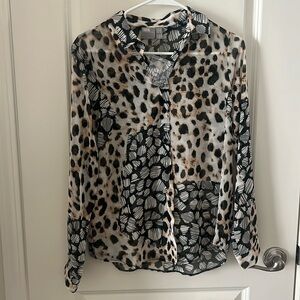 ASOS sheer animal print top